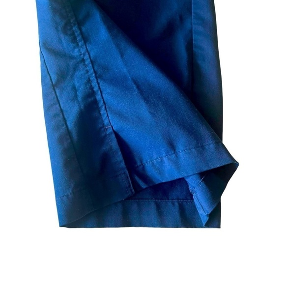 Purple Label medical pants rich blue elastic waist split ends pockets Women M - Picture 5 of 14